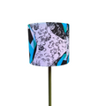 Decorative lampshade with a black and blue pattern
